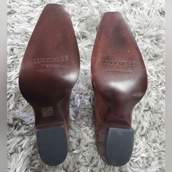 Lucchese Bootmaker Brown Cowhide Leather Kim Western Mule Size 6 - Picture 7 of 8